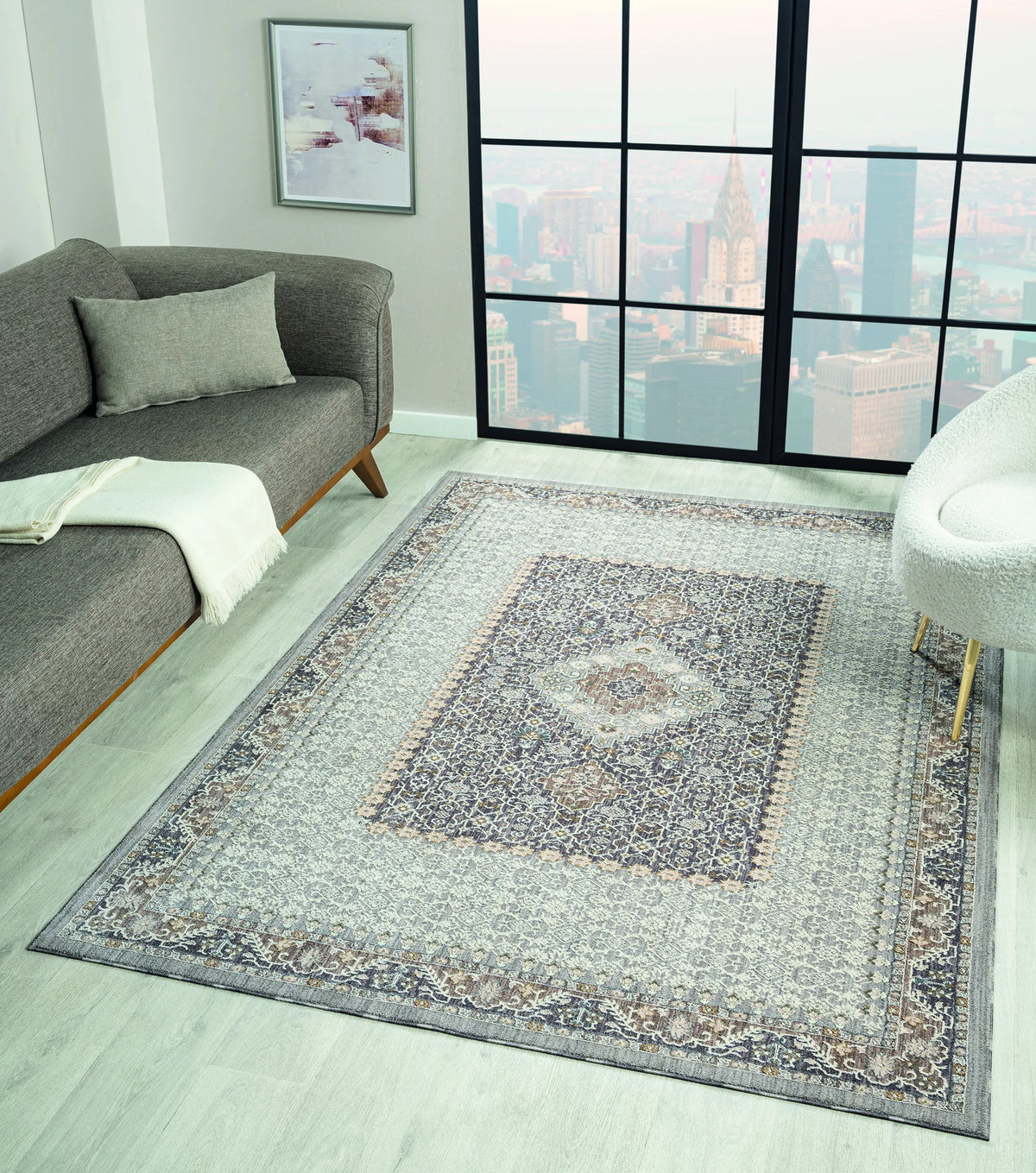 United Weavers Armada Sirius Grey Rug - room scene