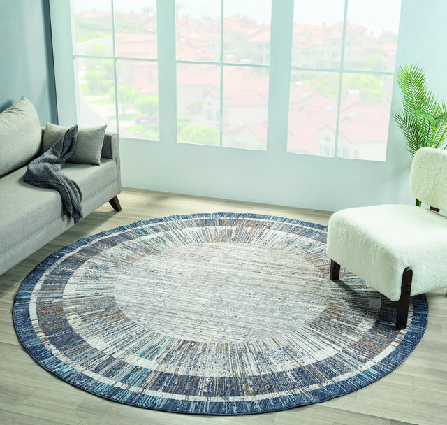 United Weavers Armada Victoria Blue Rug - round room scene