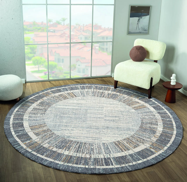 United Weavers Armada Victoria Grey Rug - round room scene