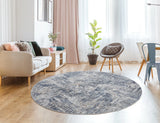 United Weavers Austin Archer Blue Rug - round room scene