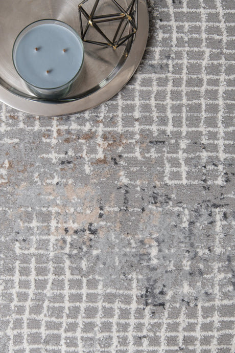 United Weavers Austin Devine Grey Rug - close-up detail