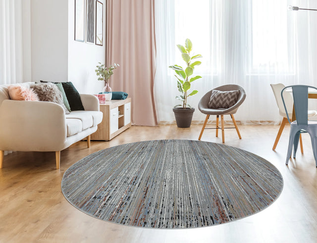 United Weavers Austin Westway Rust Rug - round room scene