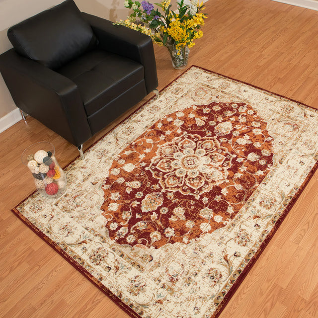 United Weavers Bridges Ponte Vecchio Crimson Rug - room scene