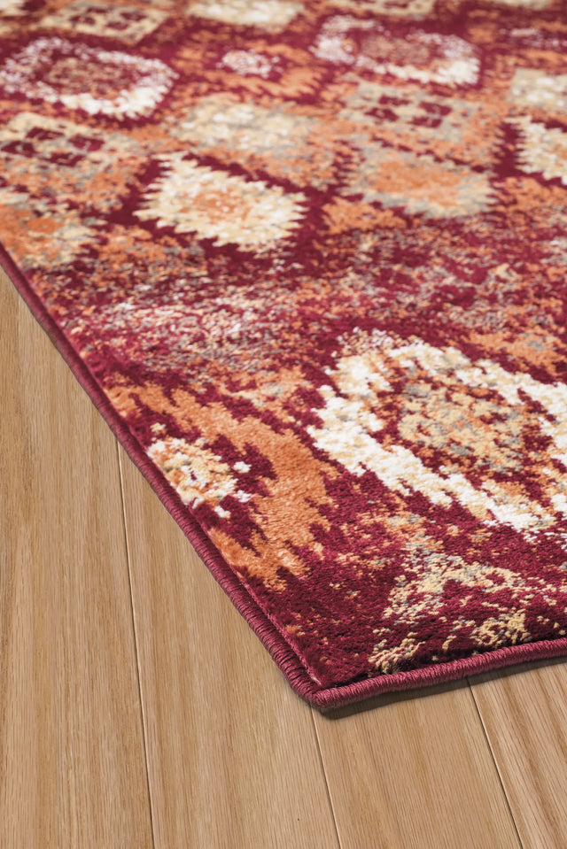 United Weavers Bridges San Paula Crimson Rug - angle view