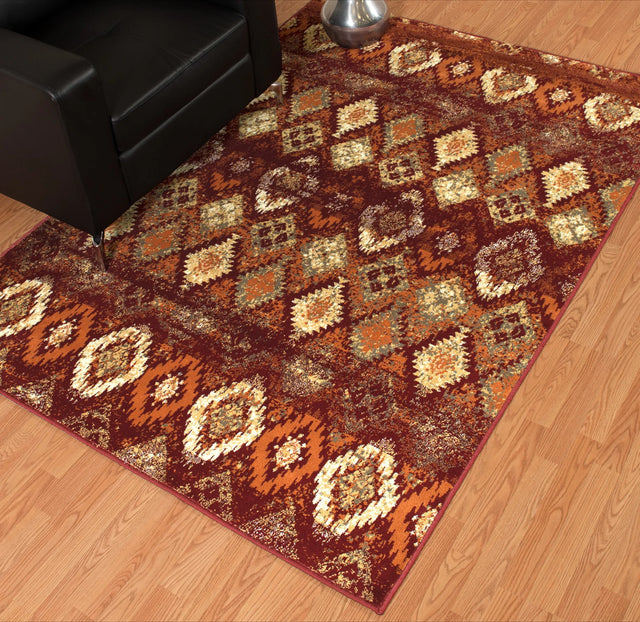 United Weavers Bridges San Paula Crimson Rug - room scene