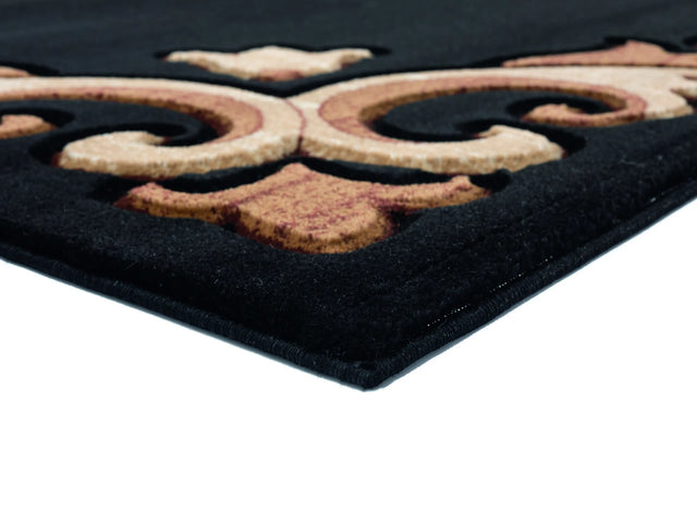 United Weavers Bristol Barnsley Black Rug - angle view