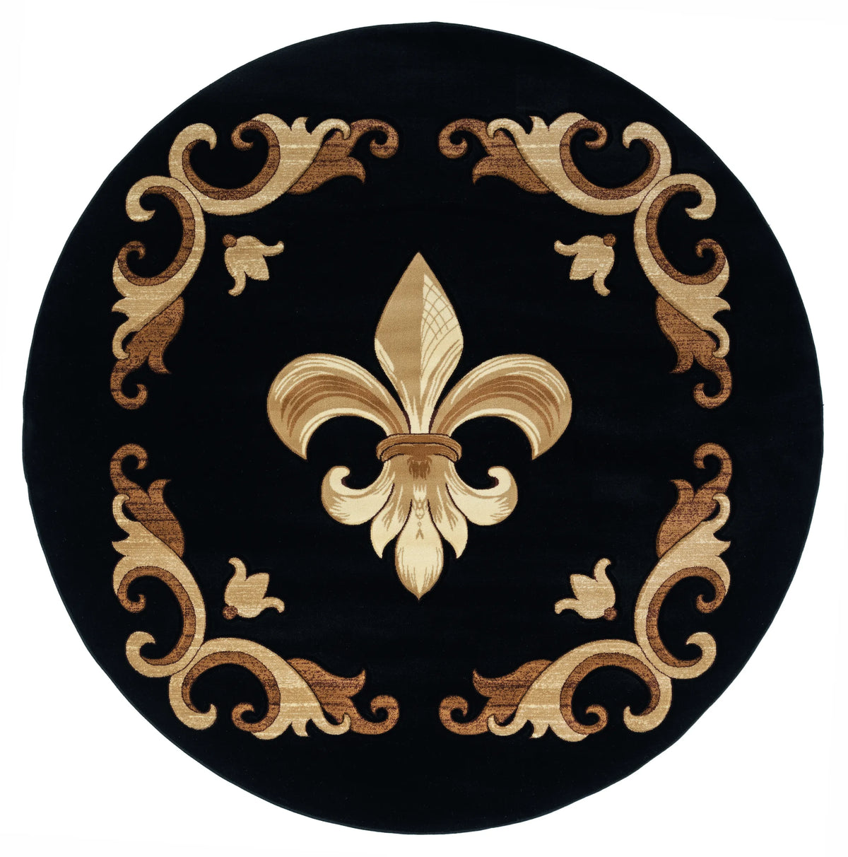 United Weavers Bristol Barnsley Black Rug - round front view
