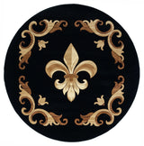 United Weavers Bristol Barnsley Black Rug - round front view