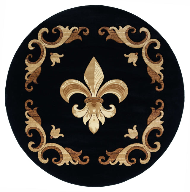 United Weavers Bristol Barnsley Black Rug - round front view
