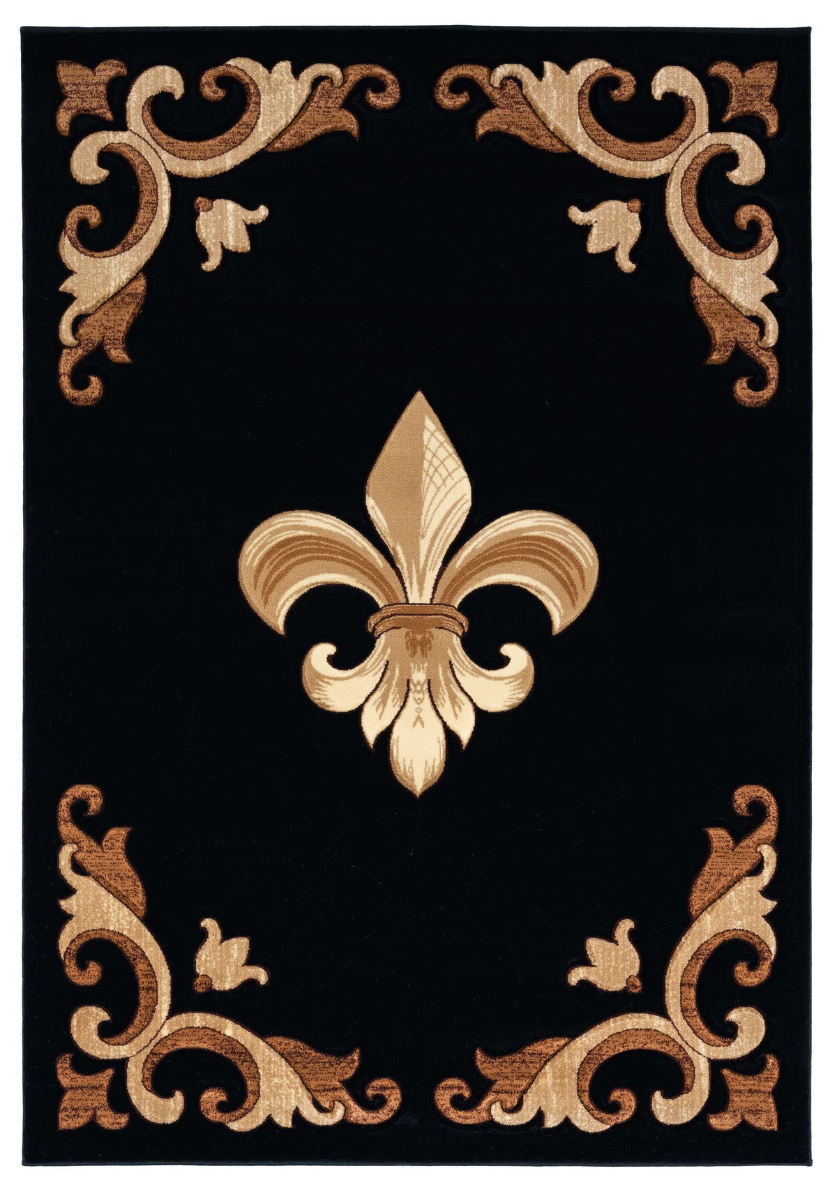 United Weavers Bristol Barnsley Black Rug - front view