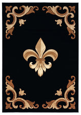 United Weavers Bristol Barnsley Black Rug - front view