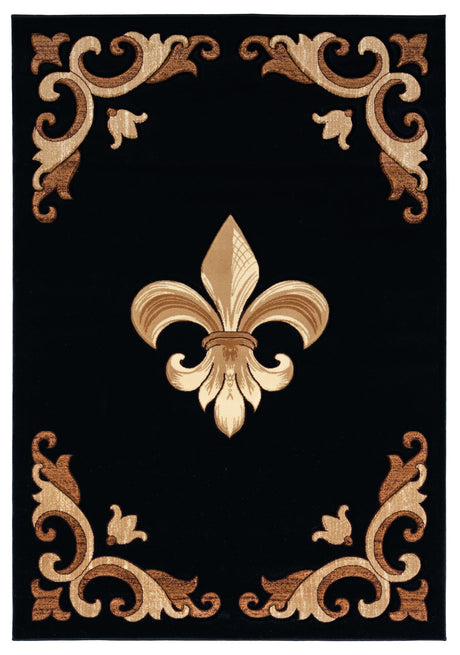 United Weavers Bristol Barnsley Black Rug - front view