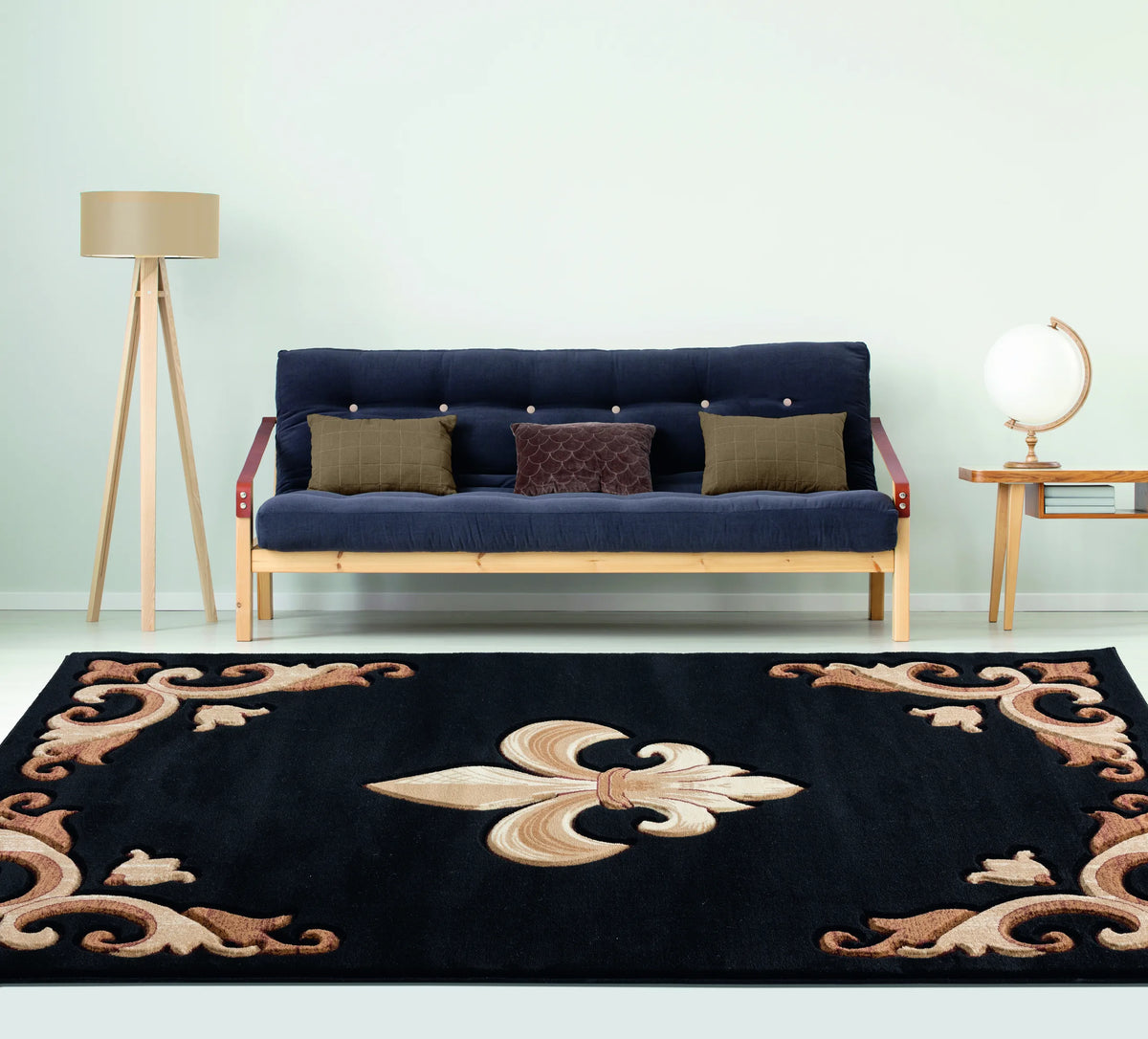 United Weavers Bristol Barnsley Black Rug - room scene