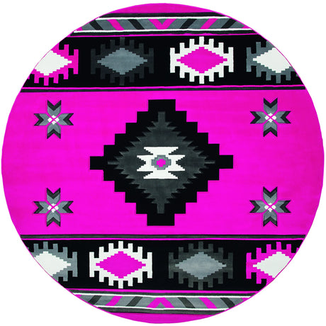 United Weavers Bristol Caliente Pink Rug - round front view