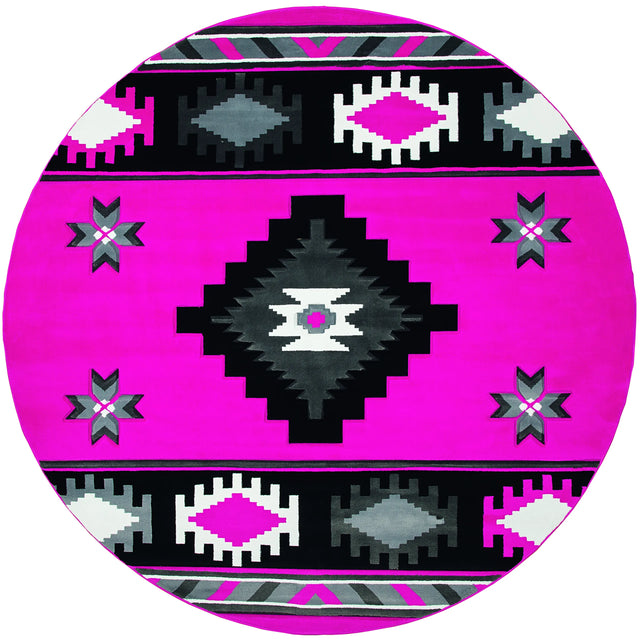 United Weavers Bristol Caliente Pink Rug - round front view