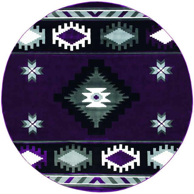 United Weavers Bristol Caliente Plum Rug - round front view
