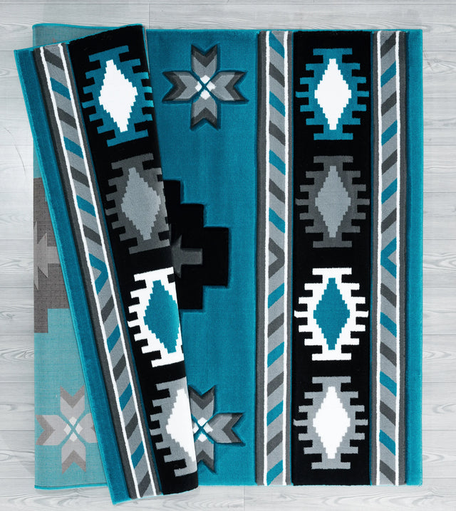 United Weavers Bristol Caliente Turquoise Rug - backing detail
