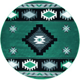 United Weavers Bristol Caliente Turquoise Rug - round front view