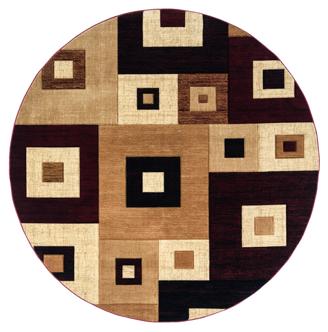 United Weavers Bristol Cicero Burgundy Rug - round front view