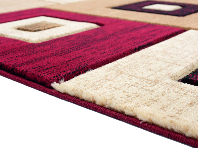 United Weavers Bristol Cicero Burgundy Rug - pile height detail