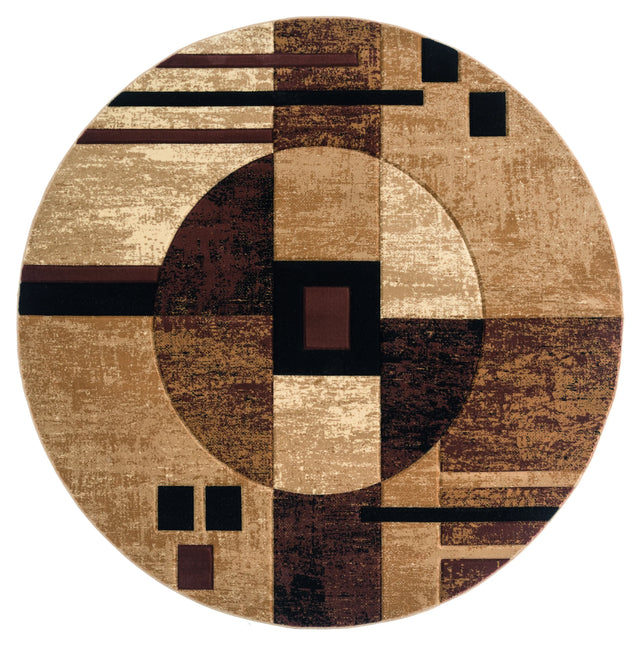 United Weavers Bristol Epsilon Brown Rug - round front view