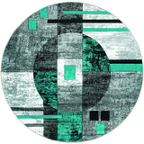 United Weavers Bristol Epsilon Turquoise Rug - round front view