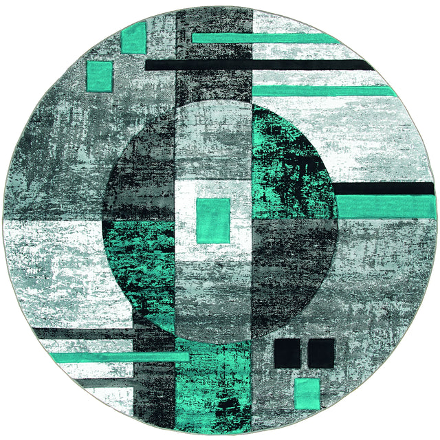 United Weavers Bristol Epsilon Turquoise Rug - round front view