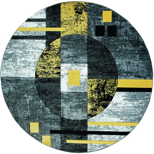 United Weavers Bristol Epsilon Yellow Rug - round front view