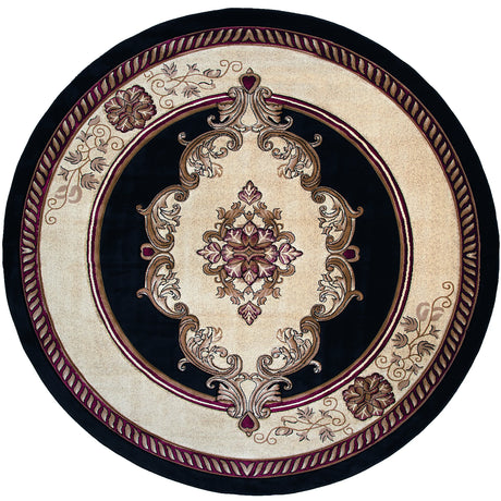 United Weavers Bristol Fallon Black Rug - round front view