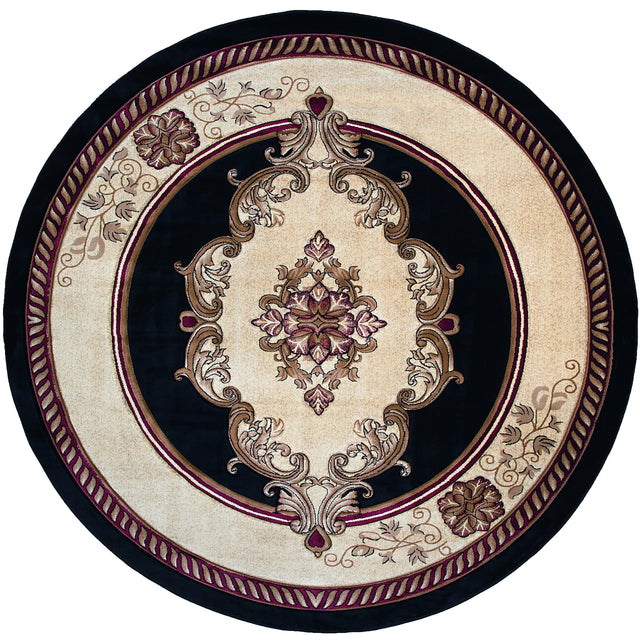 United Weavers Bristol Fallon Black Rug - round front view
