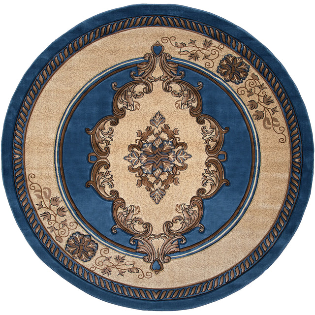 United Weavers Bristol Fallon Blue Rug - round front view