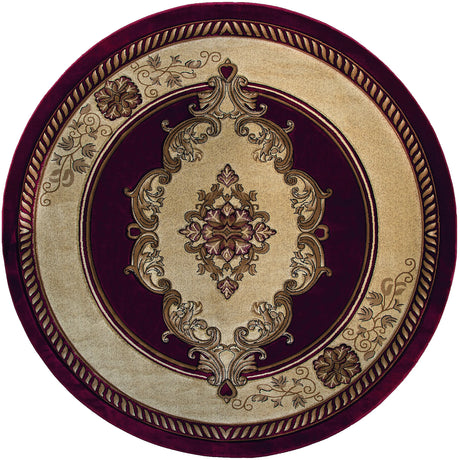 United Weavers Bristol Fallon Burgundy Rug - round front view