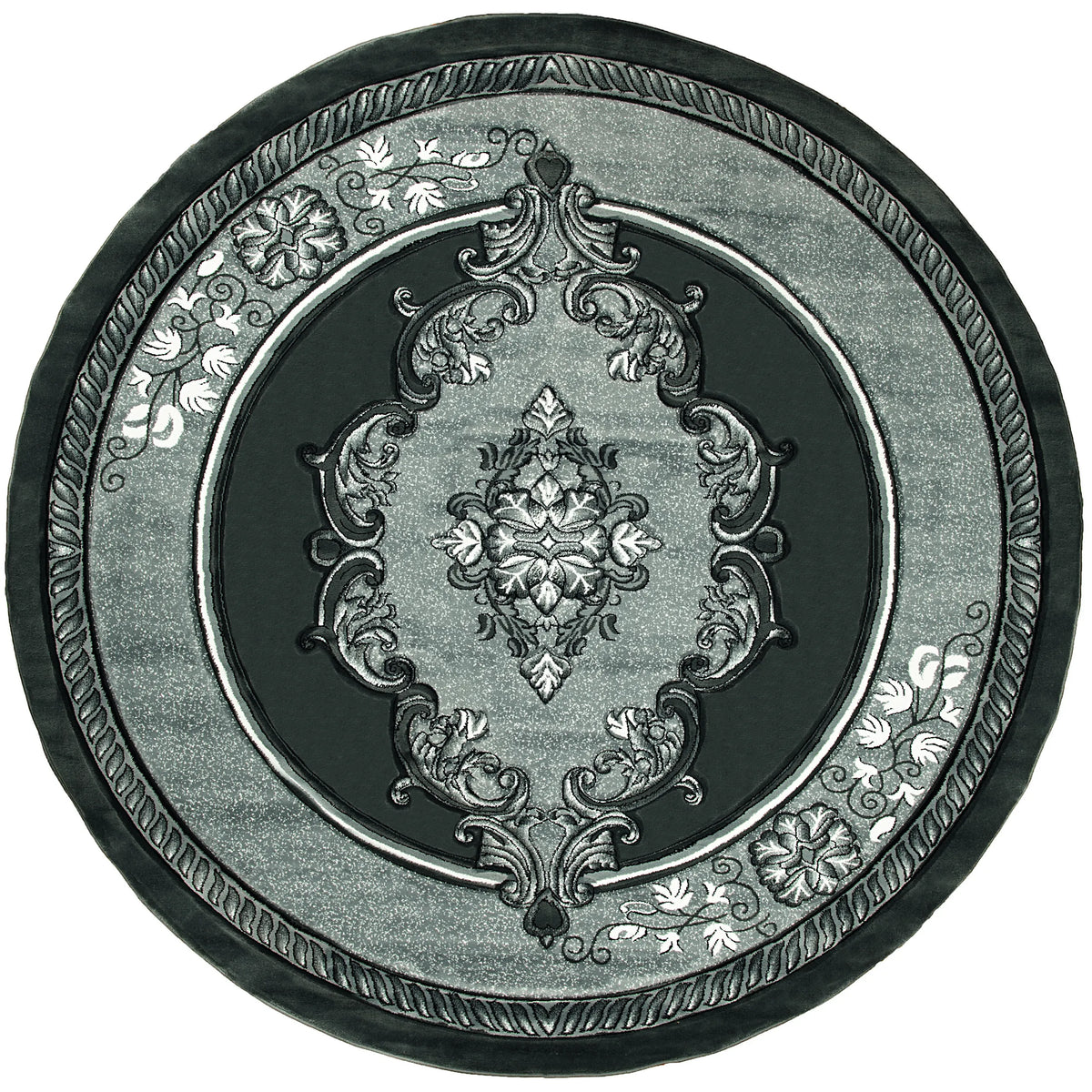 United Weavers Bristol Fallon Grey Rug - round front view
