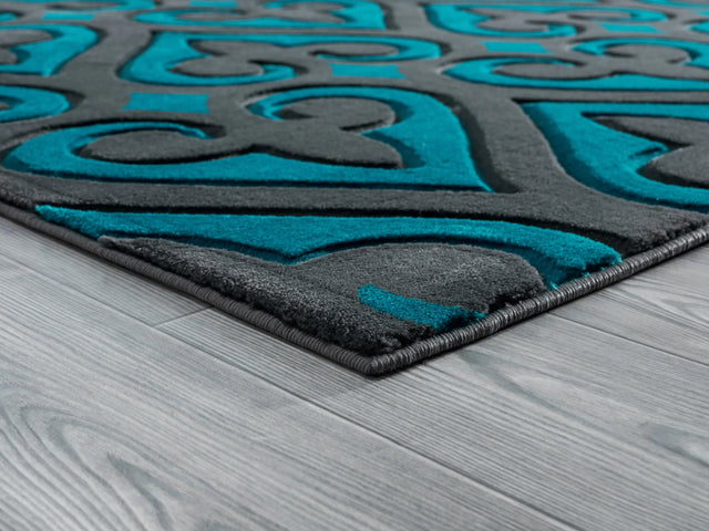 United Weavers Bristol Heartland Turquoise Rug - angle view