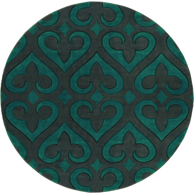 United Weavers Bristol Heartland Turquoise Rug - round front view