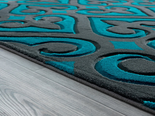 United Weavers Bristol Heartland Turquoise Rug - pile height detail