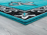 United Weavers Bristol Lilium Turquoise Rug - angle view