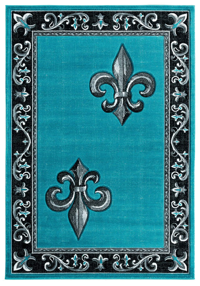 United Weavers Bristol Lilium Turquoise Rug - front view