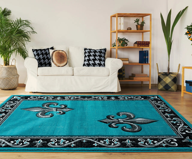 United Weavers Bristol Lilium Turquoise Rug - room scene