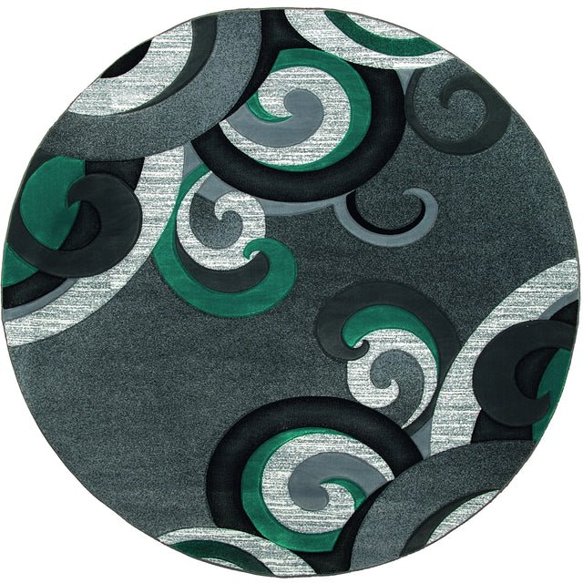 United Weavers Bristol Rhiannon Turquoise Rug - round front view