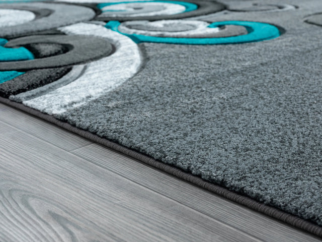 United Weavers Bristol Rhiannon Turquoise Rug - pile height detail