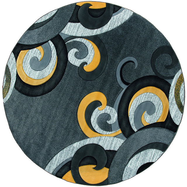 United Weavers Bristol Rhiannon Yellow Rug - round front view