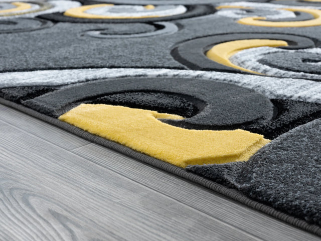 United Weavers Bristol Rhiannon Yellow Rug - pile height detail