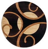 United Weavers Bristol Riley Brown Rug - round front view