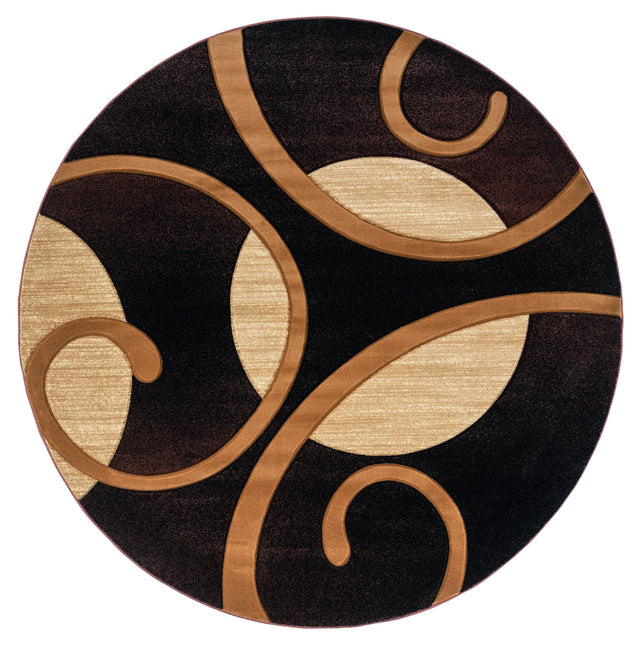 United Weavers Bristol Riley Brown Rug - round front view