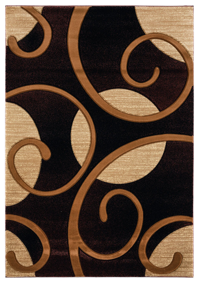 United Weavers Bristol Riley Brown Rug - front view