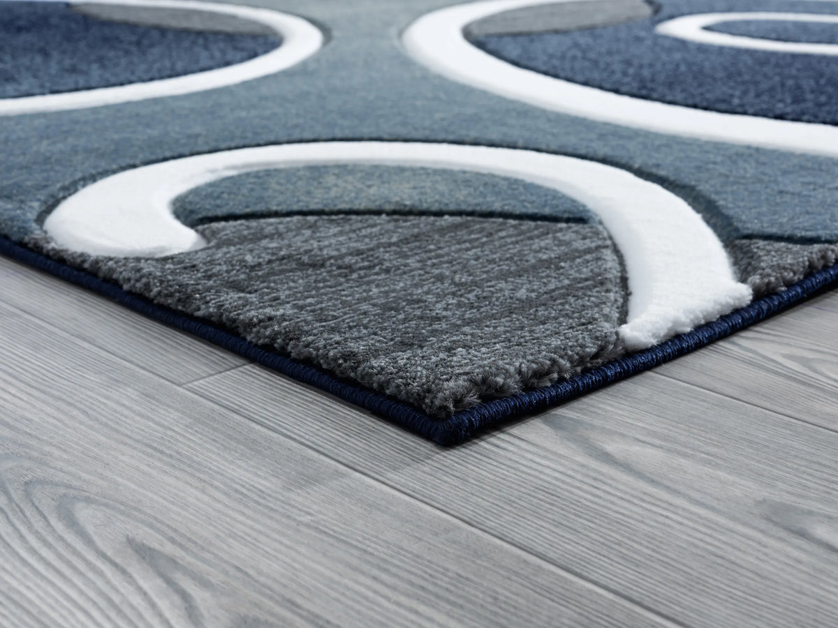 United Weavers Bristol Riley Navy Rug - angle view