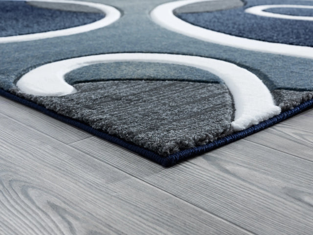 United Weavers Bristol Riley Navy Rug - angle view