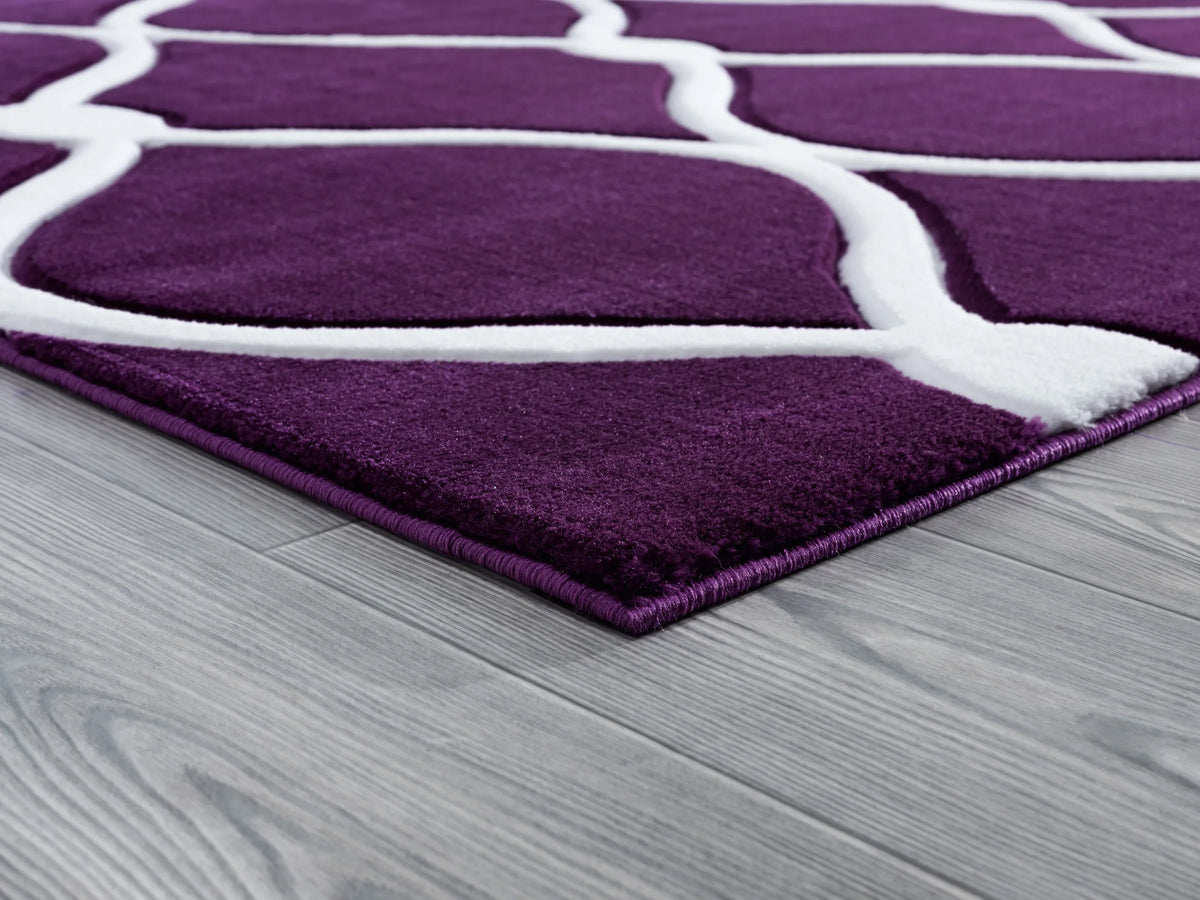 United Weavers Bristol Rodanthe Plum Rug - angle view