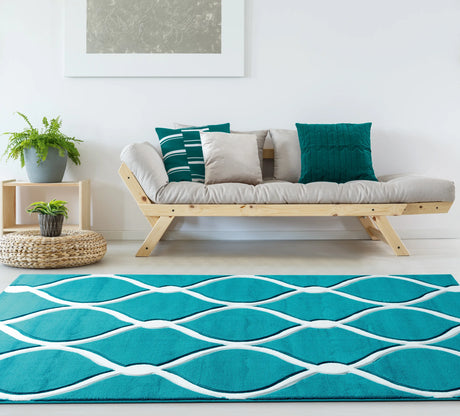United Weavers Bristol Rodanthe Turquoise Rug - room scene